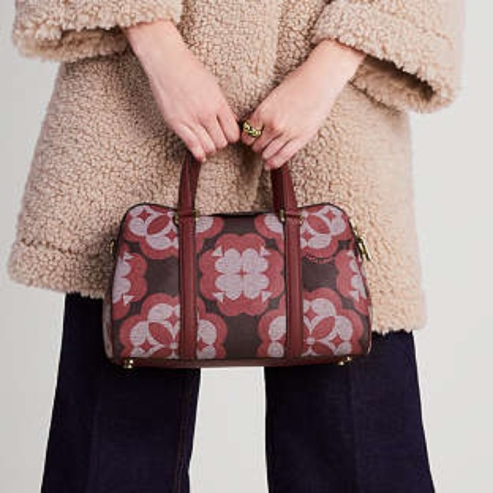 kate spade NWT $358 MSRP Spade Flower Monogram Eleanor Medium Satchel